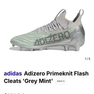 adidas Adizero Primeknit Flash Cleats in Gray and Mint